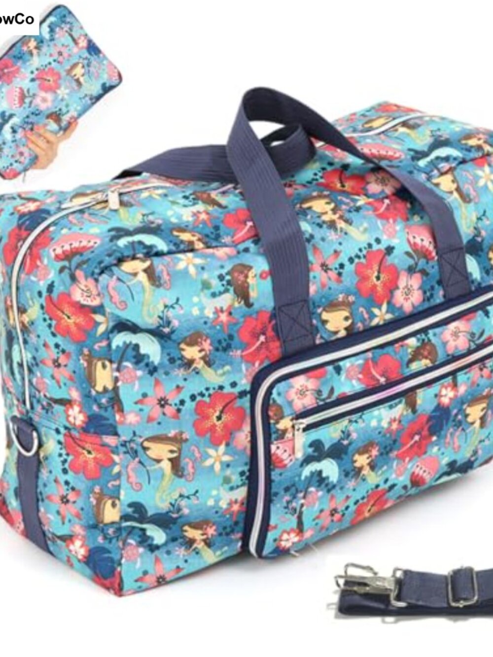Foldable Travel Duffel Bag Water Resistant Polyester Gym Tote Overnight
